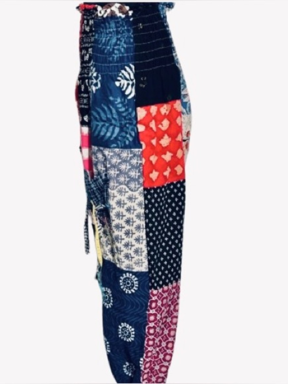 100% Cotton JACKPOT Colorful Patchwork Harem Pants Boho Bohemian Yoga Medium - Picture 6 of 15
